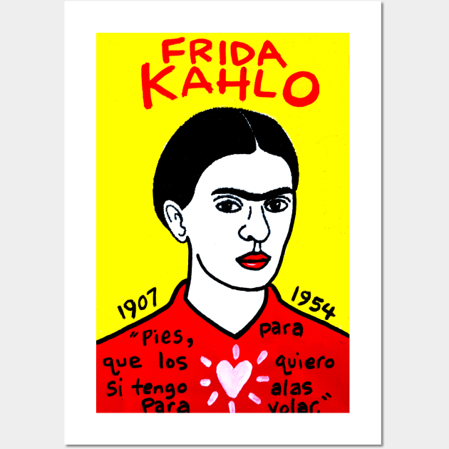 Frida Kahlo pop folk art Wall Art by krusefolkart